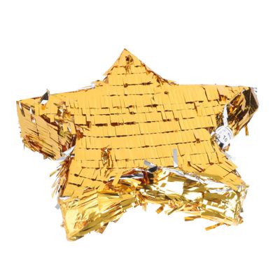 BRIGHTFUFU Gold Foil Star Pinata Game Prop for Birthday Party Creative Star Shape Container for Candy and Shiny Aluminum Foil Design Fun Party Supply for Boys