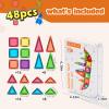ZNZ Mini Magnetic Tiles 48PCS Travel Toys for Kids, Airplane Travel Essential Activities Magnet Building Toys for Girls Boys 3-8 Road Trip Sensory Toy, Educational Gifts for Toddler 3 4 5 6 Year Old view 2