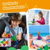 ZNZ Mini Magnetic Tiles 48PCS Travel Toys for Kids, Airplane Travel Essential Activities Magnet Building Toys for Girls Boys 3-8 Road Trip Sensory Toy, Educational Gifts for Toddler 3 4 5 6 Year Old view 3