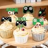 12 PCS Video Game Controllers Cupcake Toppers Glitter Black Green Cake Picks for Baby Shower Game Theme Birthday Party Cupcake Decorations Supplies view 3
