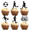 12 PCS Soccer Ball Cupcake Toppers Glitter Women Girl Football Cake Picks for Baby Shower Sports Themed Kids Birthday Party Cupcake Decorations Supplies view 1