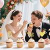 12 PCS Gold Glitter Bride to Be Cupcake Toppers with Wedding Dress, Ring, Love Cupcake Picks for Bridal Shower Wedding Engagement Party Celebration Decoration Supplies view 2