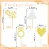 12 PCS Gold Glitter Bride to Be Cupcake Toppers with Wedding Dress, Ring, Love Cupcake Picks for Bridal Shower Wedding Engagement Party Celebration Decoration Supplies view 4