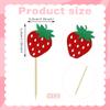 12 Pieces Strawberry Cupcake Topper Glitter Paper Cupcake Decorations for Birthday Party Berry Themed Party Celebration Decoration Supplies view 3