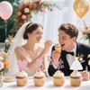 12 PCS Rose Gold Glitter Bride to Be Cupcake Toppers with Wedding Dress, Ring, Love Cupcake Picks for Bridal Shower Wedding Engagement Party Celebration Decoration Supplies view 2