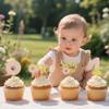 12 PCS Sweet One Donut Cupcake Topper Glitter Pink Gold Double Layer Donuts Cupcake Picks for Dessert Theme Baby Shower Kids 1st Birthday Party Decorations Supplies view 2