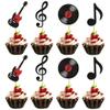 12 PCS Music Notes Cupcake Toppers Glitter Guitar Rock Cupcake Decoration for Music Theme Party Kids Birthday Party Decorations Supplies view 1