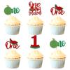 12-Piece Glittery Watermelon "One" Cupcake Toppers - Fruit Theme Cake Picks for 1st Birthday & Summer Party Desserts view 1