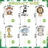 12 PCS Jungle Animals Cupcake Toppers Lion Monkey Zebra Hippo Giraffe Elephant Cupcake Picks for Zoo Animals Theme Baby Shower Kids Birthday Party Cupcake Decorations Supplies view 4