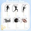 12 PCS Rugby Ball Cupcake Topper Glitter Rugby Ball Players Cupcake Picks for Sports Theme Kids Birthday Party Celebration Decorations Supplies view 4