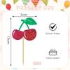 12 PCS Cherry Cupcake Toppers Red Glitter Cherry Cupcake Decoration for Fruit Theme Party Kids Birthday Parties Decorations Supplies view 4