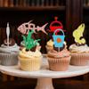 16 PCS Fishing Cupcake Topper Fisherman Theme Cupcake Picks for Birthday Party Decoration Fishermen Go Fishing Theme Party Decorations Supplies view 2