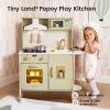 Tiny Land Play Kitchen for Kids, Wooden Farmhouse Kitchen Playset Chef Pretend Play Set for Toddlers w/Real Lights & Sounds, Toys Kitchen with 18 Pcs Toy Food & Cookware Accessories, Sage Green view 2