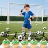 12 PCS Soccer Ball Cupcake Toppers Glitter Women Girl Football Cupcake Picks for Sports Themed Party Kids Birthday Parties Decorations Supplies view 2