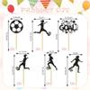 12 PCS Soccer Ball Cupcake Toppers Glitter Women Girl Football Cupcake Picks for Sports Themed Party Kids Birthday Parties Decorations Supplies view 4