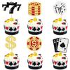 12 PCS Casino Poker Cupcake Toppers Glitter Poker Game Chips Cupcake Picks for Vegas Casino Night Theme Birthday Party Celebration Decorations Supplies view 1