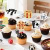 12 PCS Casino Poker Cupcake Toppers Glitter Poker Game Chips Cupcake Picks for Vegas Casino Night Theme Birthday Party Celebration Decorations Supplies view 3