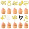 10 PCS Wedding Cupcake Toppers Glitter Groom and Bride Cupcake Picks for Bridal Shower Wedding Engagement Party Celebration Decoration Supplies view 1