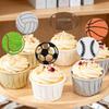 12 PCS Sports Cupcake Toppers Ball Games Theme Cupcake Decoration for Baby Shower Sports Theme Birthday Party Cupcake Decorations Supplies view 2
