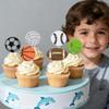 12 PCS Sports Cupcake Toppers Ball Games Theme Cupcake Decoration for Baby Shower Sports Theme Birthday Party Cupcake Decorations Supplies view 3