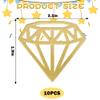 10 PCS Diamond Cupcake Toppers Gold Acrylic Diamond Shape Cupcake Decoration for Celebrations Wedding Engagement Anniversary Party Cupcake Decoration Supplies view 4