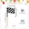 12 PCS Black White Checkered Racing Flag Cupcake Toppers Glitter Cupcake Picks for Racing Car Themed Birthday Party Decorations view 4