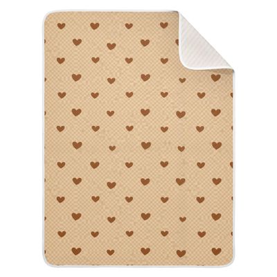 CUPADA Baby Blankets Infant Blanket Brown Hearts on Transparent Toddler Blankets Soft Warm Personalized Nap Blanket for Daycare Stroller Cover
