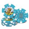 30-100 PCS 12 Grams Personalized Clay Casino Chips with Logo Custom Clay Poker Chips for Halloween,Wedding Gift 40MM Customized Metal Poker Chips Custom Golf Ball Makers Chips(B) (Light Blue) view 1