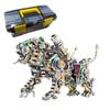 3D Metal Puzzle Model Kit, 700Pcs 3D Steampunk DIY Building Bengal Tiger Model with LED Lights & Detachable Wings, Unique Desk Creative Art Decorations Gift for Adults view 3