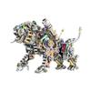 3D Metal Puzzle Model Kit, 700Pcs 3D Steampunk DIY Building Bengal Tiger Model with LED Lights & Detachable Wings, Unique Desk Creative Art Decorations Gift for Adults view 4