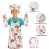 Kids Cooking Apron Functional Merry Christmas Pink Flamingos Kids Apron Chef Hat Set for Children Gifts 3-12 Years Old view 4