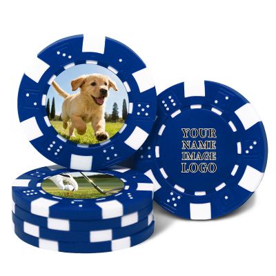 30-100 PCS 12 Grams Personalized Clay Casino Chips with Logo Custom Clay Poker Chips for Halloween,Wedding Gift 40MM Customized Metal Poker Chips Custom Golf Ball Makers Chips(B) (Dark Blue)