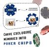 30-100 PCS 12 Grams Personalized Clay Casino Chips with Logo Custom Clay Poker Chips for Halloween,Wedding Gift 40MM Customized Metal Poker Chips Custom Golf Ball Makers Chips(B) (Dark Blue) view 2