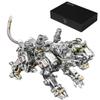 3D Metal Puzzle Model Kit, 650Pcs 3D Steampunk DIY Building Smilodon Tiger Model with LED Lights, Unique Desk Creative Art Decorations Gift for Adults view 1