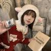 AZIDWERYQ Lamb Hat for Girls, Cute Cartoon Sheep Hat with Strap Y2k Beanie Winter Headwear Cosplay Photo Props Party Supplies view 4