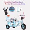 Blue,Style 1,Children Tricycle Double Twin Stroller Two-Seater Bicycle Baby Big Cart Perfect for Family Outings & Walks,Rugged Steel Frame & Adjustable Features view 3