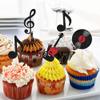12 PCS Music Cupcake Topper Music Notes Cupcake Toppers Black Glitter Musical Symbol Cupcake Decoration CD Cupcake Decor for Rock Roll Theme Baby Shower Kids Birthday Party Cake Decorations Supplies view 3