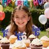12 Pcs Blue Glitter Sweet 16 Cupcake Topper Number 16 Cupcake Toppers 16th Birthday Cupcake Decoration 16th Cake Decor for Kids Wedding Anniversary Party Decorations view 4
