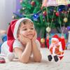 NIDONE Christmas Toys Parachute Santa Electric Cute Cartoon Hanging Tumbling Santa Claus Decor with Music Christmas Decorations for Home Party for Kids view 2