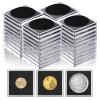 50 Pcs Acrylic Coin Holders with 8-Size Foam Liners (0.69" to 1.57"), Adjustable Coin Storage Case for Commemorative Coins and Collectibles Professional Coin Collection Display Protection view 1