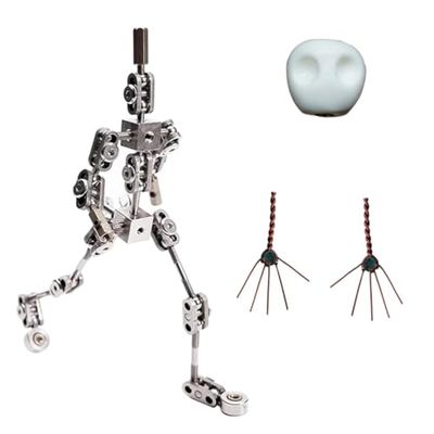 12CM-20CM Metal Skeleton Puppet Figure for Stop Motion Animation, Articulated Hands & Skull, Perfect for Clay Makers & Animation Enthusiasts, Durable & Flexible