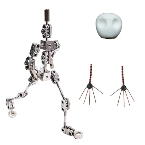 12CM-20CM Metal Skeleton Puppet Figure for Stop Motion Animation, Articulated Hands & Skull, Perfect for Clay Makers & Animation Enthusiasts, Durable & Flexible