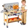 BIERUM Kids Tool Bench - Wooden Kids Tool Set with Electric Drill, Height Adjustable Kids Workbench Playset, Toddler Tool Bench with Realistic Tools, Pretend Construction Toy Gifts for Kid Ages 3-5
