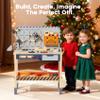 BIERUM Kids Tool Bench - Wooden Kids Tool Set with Electric Drill, Height Adjustable Kids Workbench Playset, Toddler Tool Bench with Realistic Tools, Pretend Construction Toy Gifts for Kid Ages 3-5 view 2
