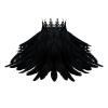 Gothic Black Crow Mask with Feather Shawl,Halloween Raven Feathers Costume for Role-Play Party,Christmas,Masquerad (Black) view 4
