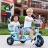 Black,Style 3,Children Tricycle Double Twin Stroller Two-Seater Bicycle Baby Big Cart Perfect for Family Outings & Walks,Rugged Steel Frame & Adjustable Features view 2