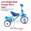 CHEERWAY Tricycle for 3-5 Year Olds, Toddler Trike, Outdoor and Indoor Riding Toy, Low-Height Seat Design, EVA Wheels, Kids Trike with Safety Cloth Sleeve, Gift for Boys and Girls (Blue) view 3