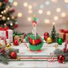 Abbylike Winter Mini Desk Goose Outfit 7 Inch Magnetic Silly Goose Statue Holiday Decor Gifts for Winter Christmas Holiday Magnetic Duck Statue Table Desk Key Holder Decor(Elf Outfit) view 4