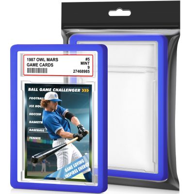 1 Pack Graded Card Slab with PSA Slab Bumper Set, Hard TPU PSA Slab Bumper Protector Guard Graded Card Slab Protectors with Label Position for Game Cards, Sports Cards, Trading Cards