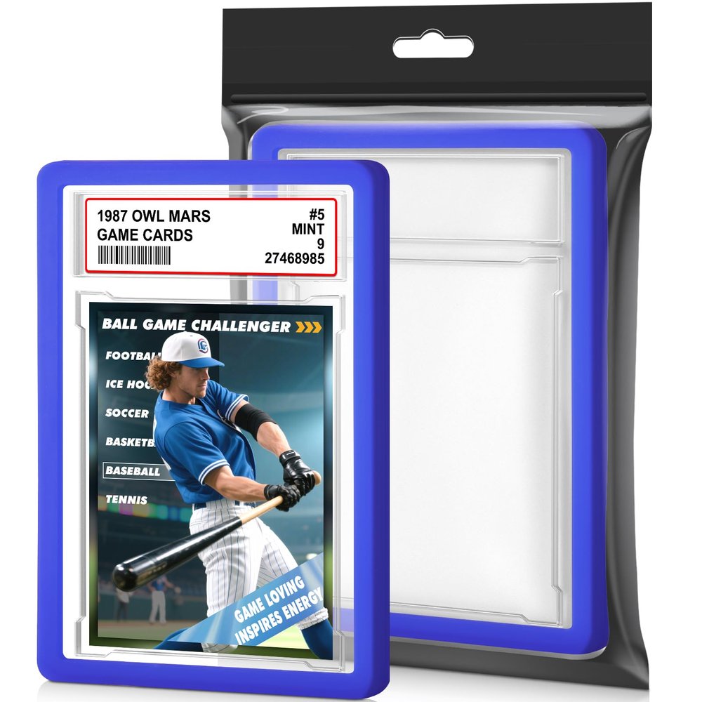 1 Pack Graded Card Slab with PSA Slab Bumper Set, Hard TPU PSA Slab Bumper Protector Guard Graded Card Slab Protectors with Label Position for Game Cards, Sports Cards, Trading Cards